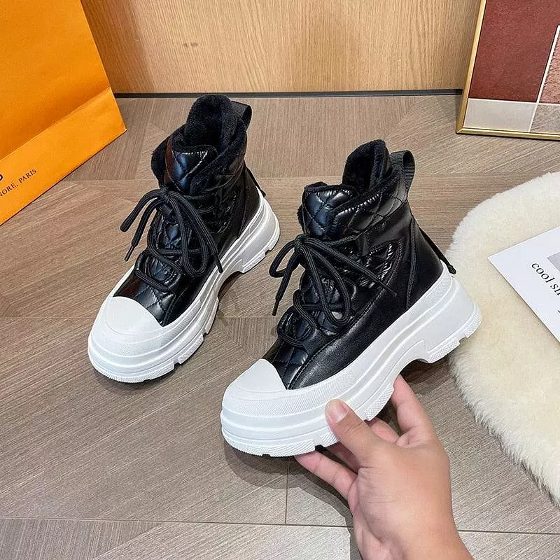 Platform Ankle Sneaker Boots