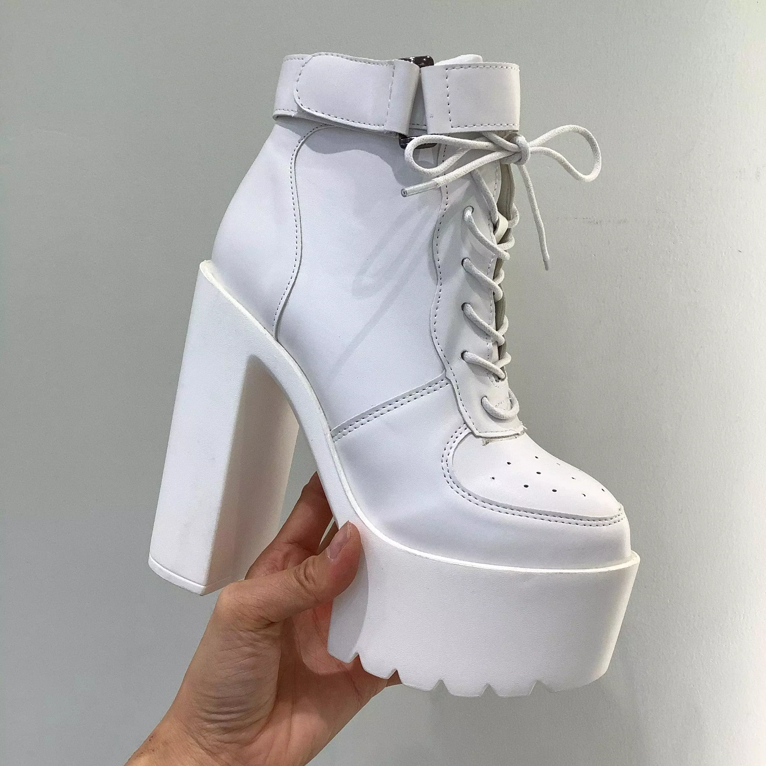 Platform Heel Sneaker Boots