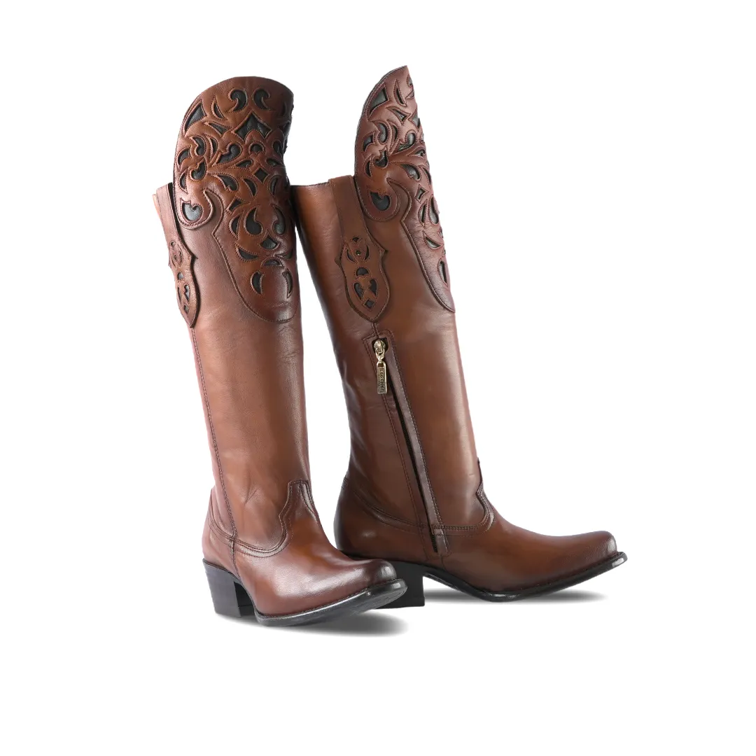 Platino Texas Country Womens Boot Peli Miel Brosh California