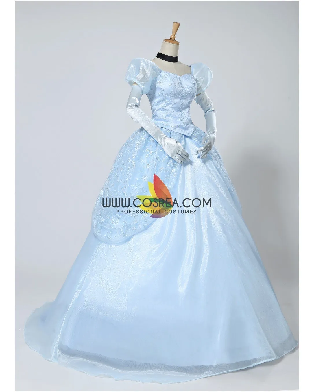 Princess Cinderella Classic Ballgown In Floral Overlayer Cosplay Costume