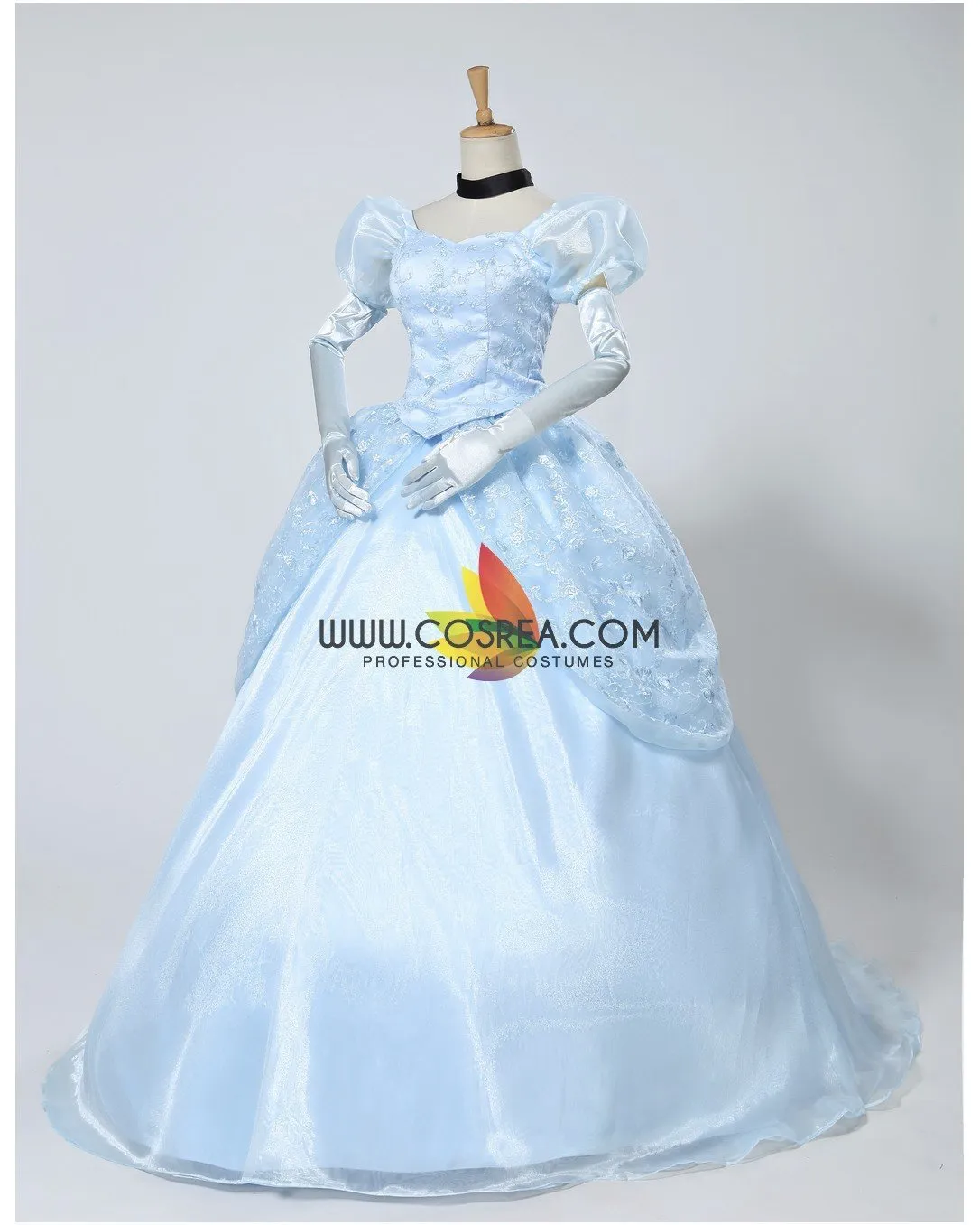 Princess Cinderella Classic Ballgown In Floral Overlayer Cosplay Costume