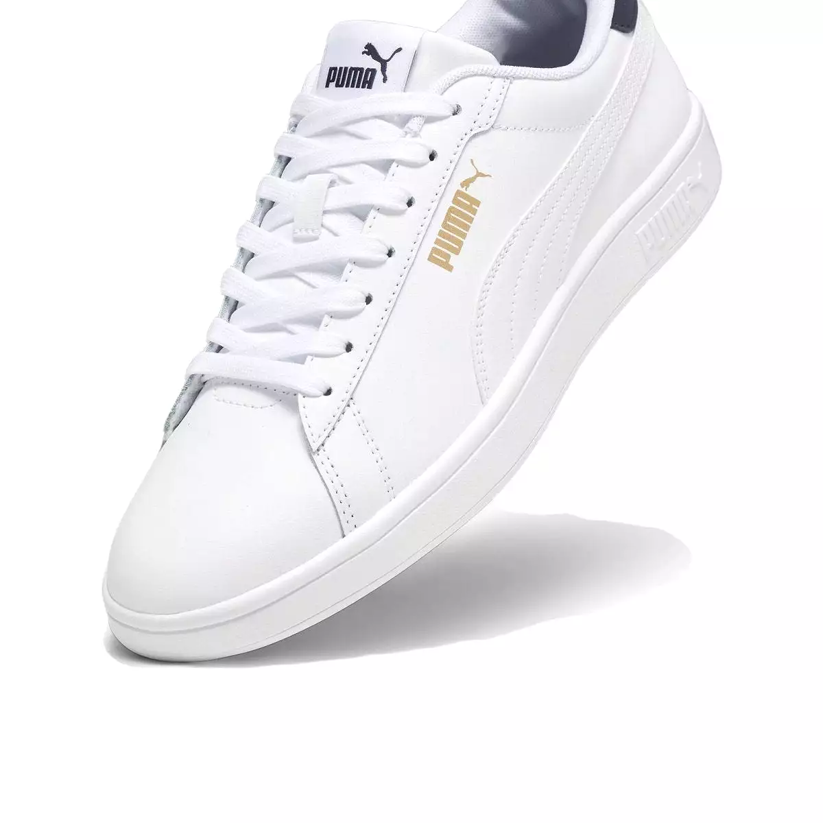 PUMA MEN'S SMASH 3.0 WHITE/NAVY/GOLD SHOES