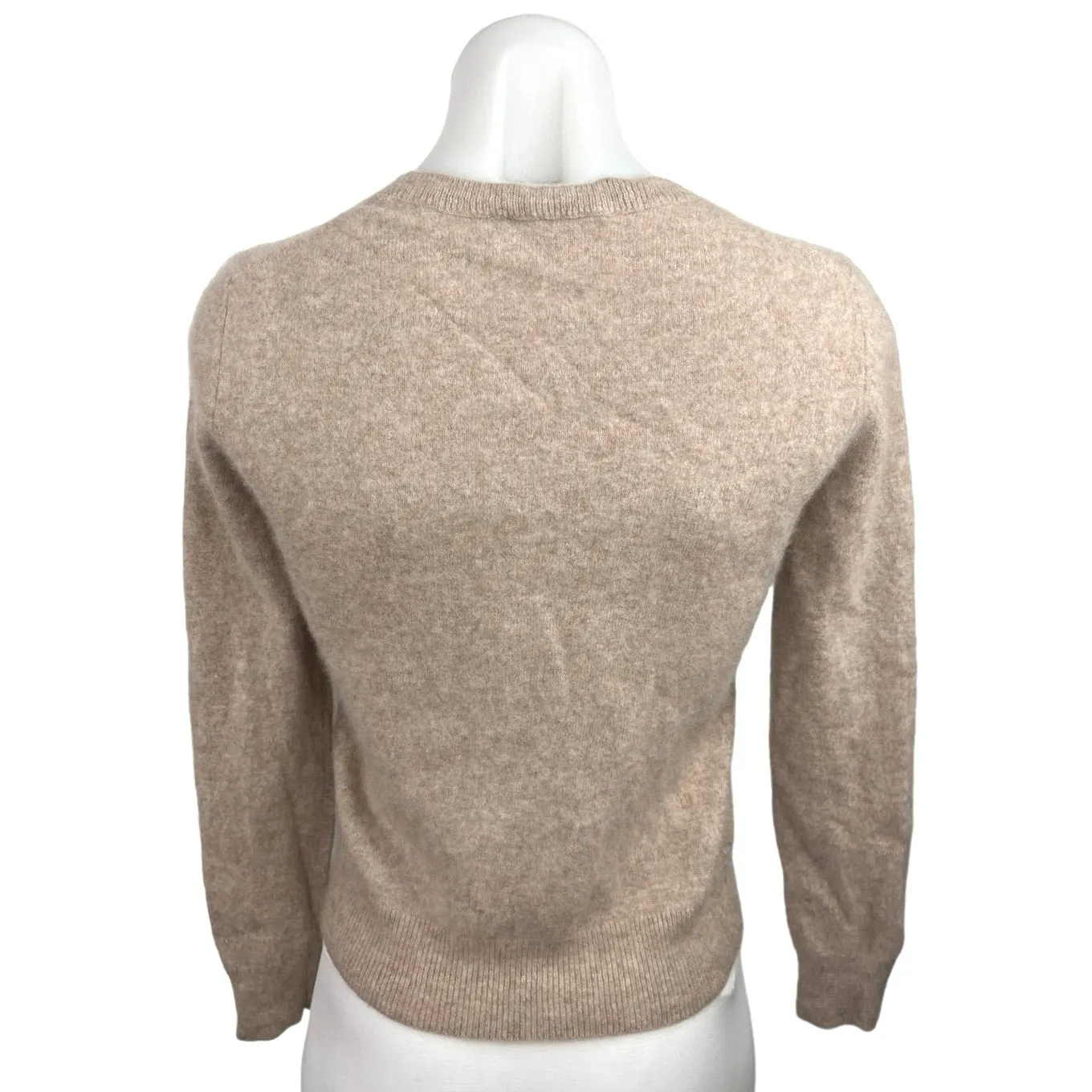 Quince Brown 100% Cashmere Cozy Knit Crew Long Sleeve Pullover Sweater Top Sz S