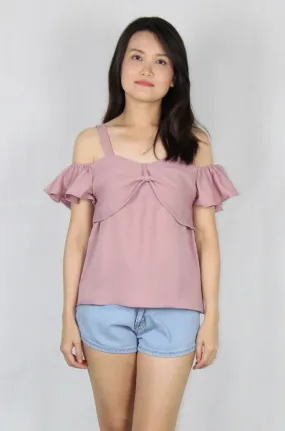 Ruffles Off-Shoulder Top in Pink