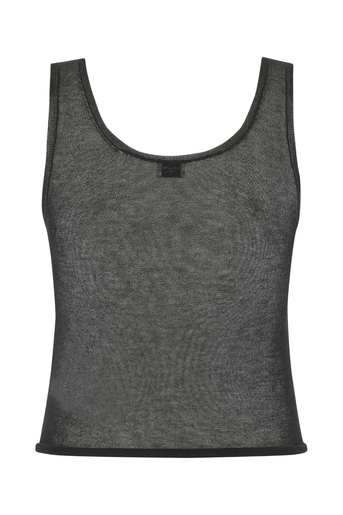 Saint Laurent Semi-Sheer Sleeveless Tank Top