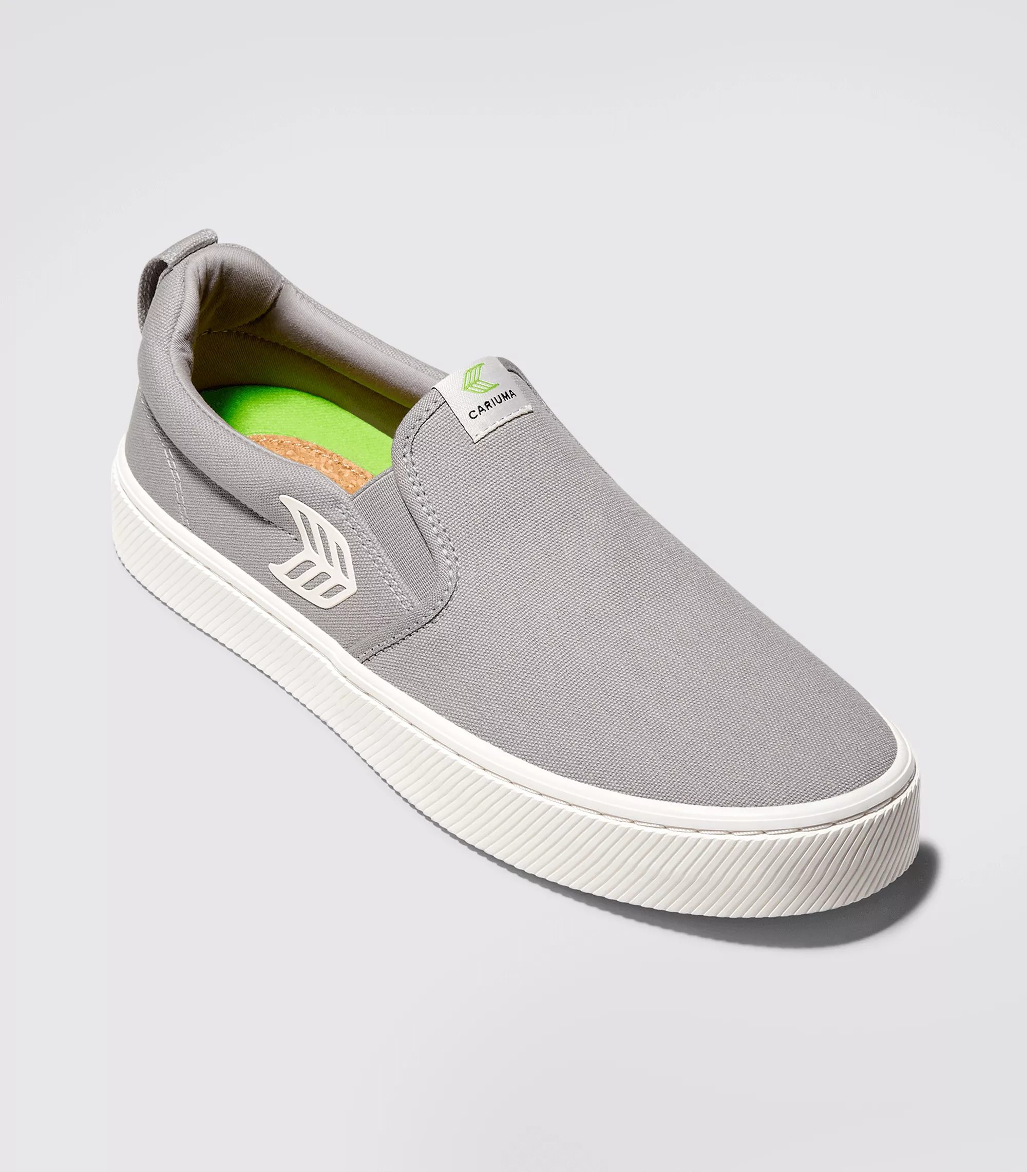 SLIP ON Light Grey Canvas Off-White Logo Sneaker Men