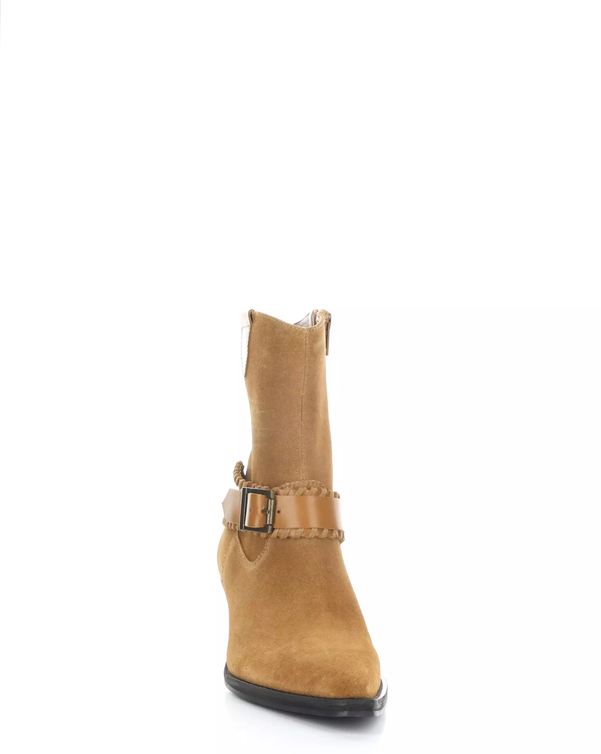 TARTAN COGNAC Pointed Toe Boots