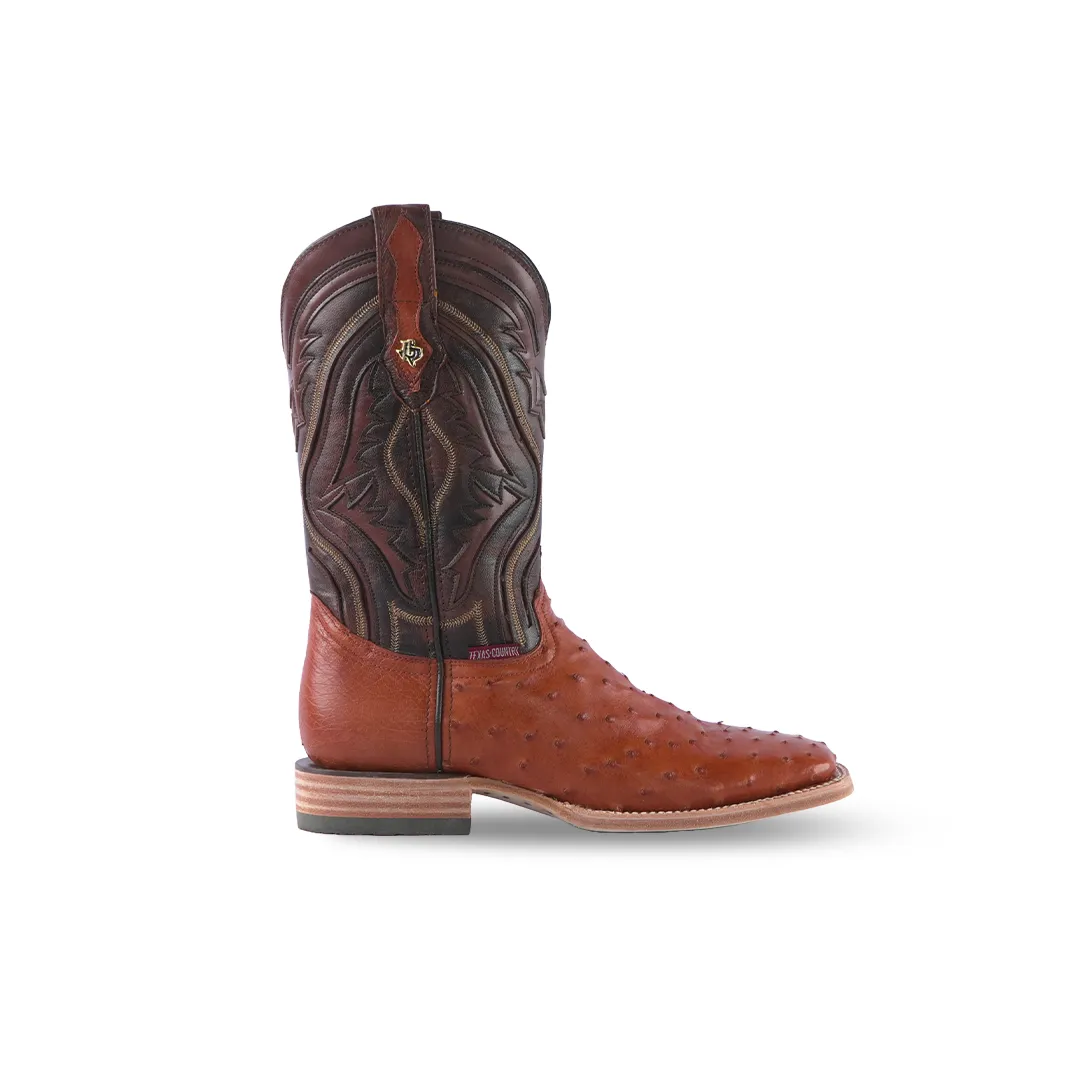 Texas Country Exotic Boot Ostrich Brandy PS AV20