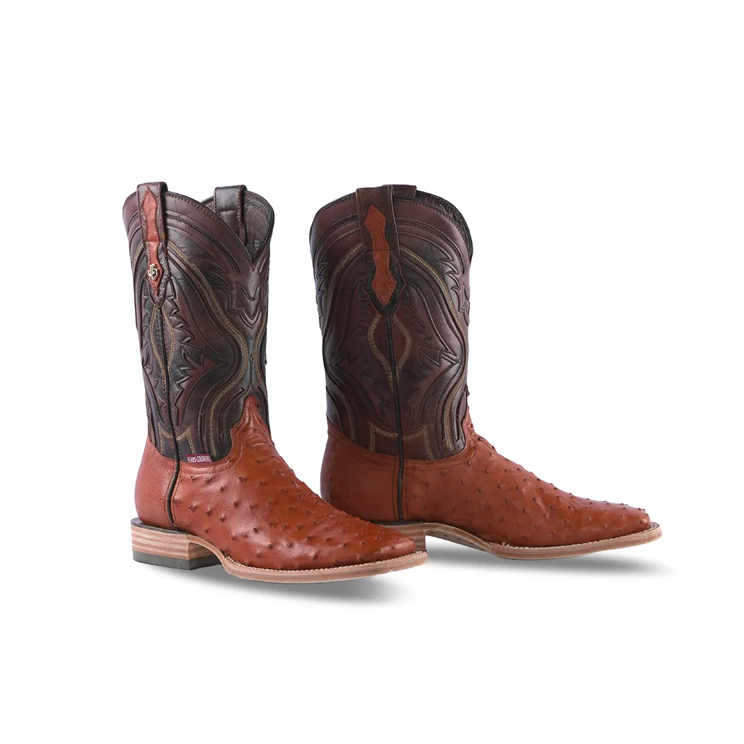 Texas Country Exotic Boot Ostrich Brandy PS AV20