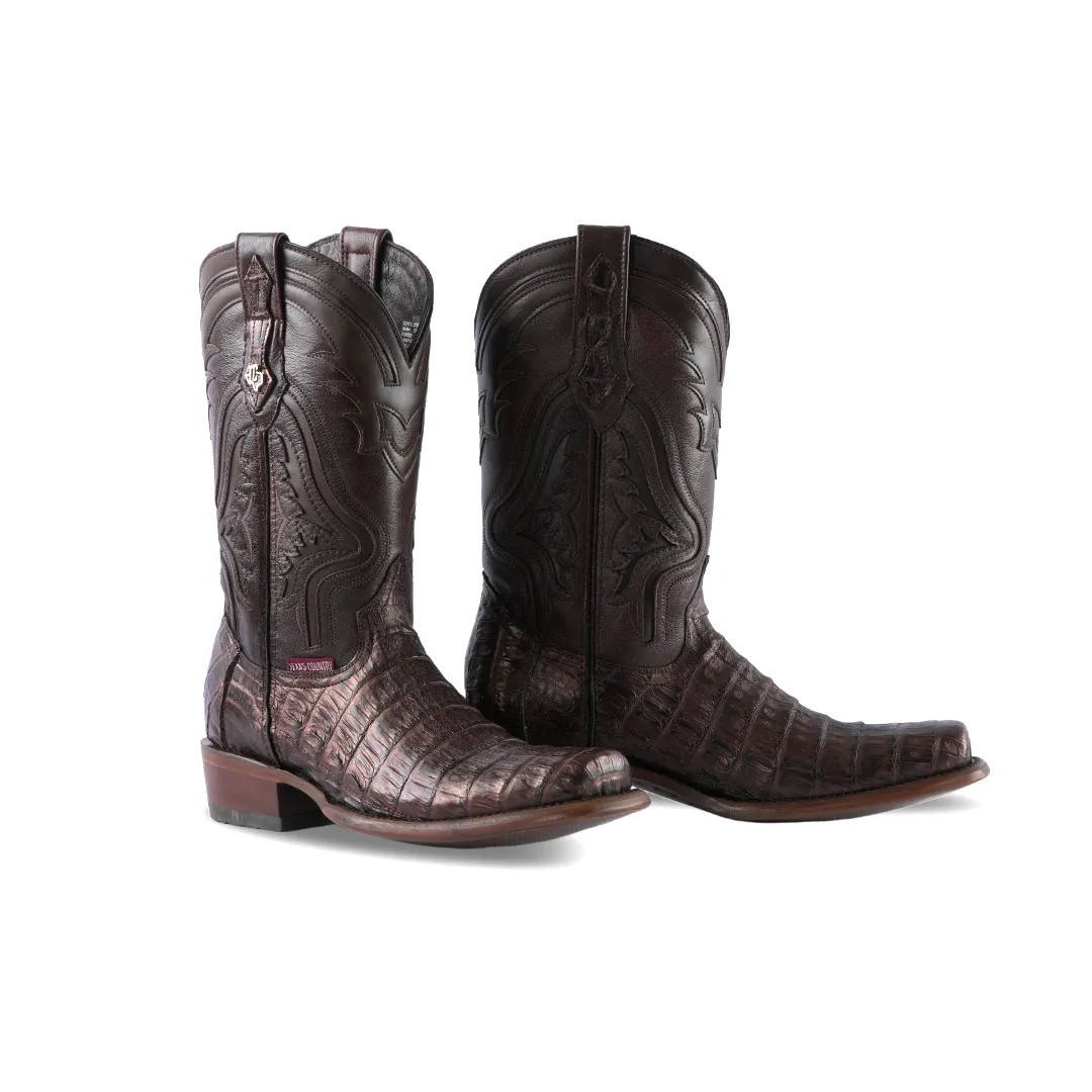 Texas Country Exotic Boot PS Caiman Belly Cola Paris LM10