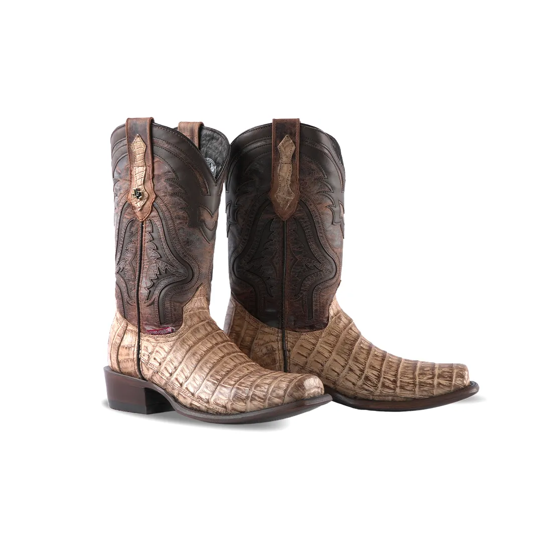 Texas Country Exotic Boot PS Caiman Cola Belly Antique LN101