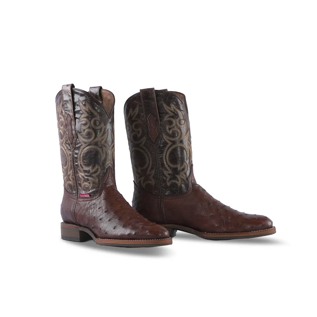 Texas Country Exotic Boot PS Ostrich Tabaco Tacoma Toe