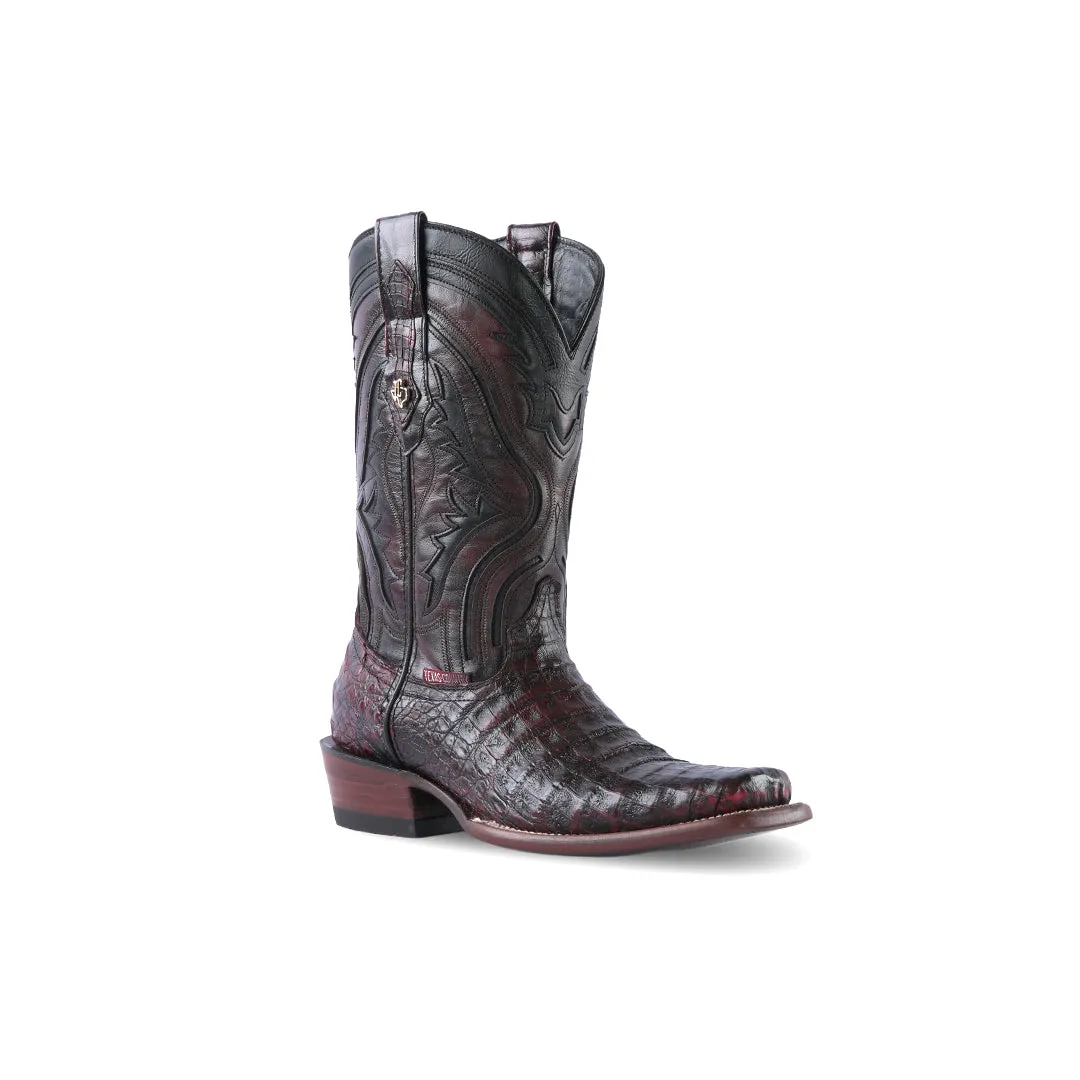 Texas Country Exotic Boot PS Panza Caiman Belly Black Cherry TC Toe LM151