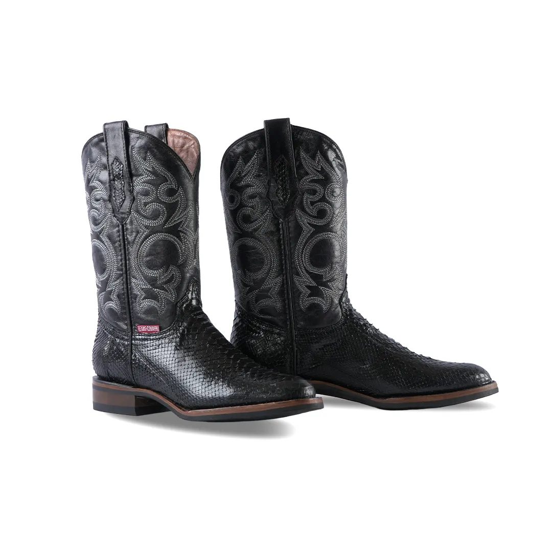 Texas Country Exotic Boot PS Python Black Tacoma Toe