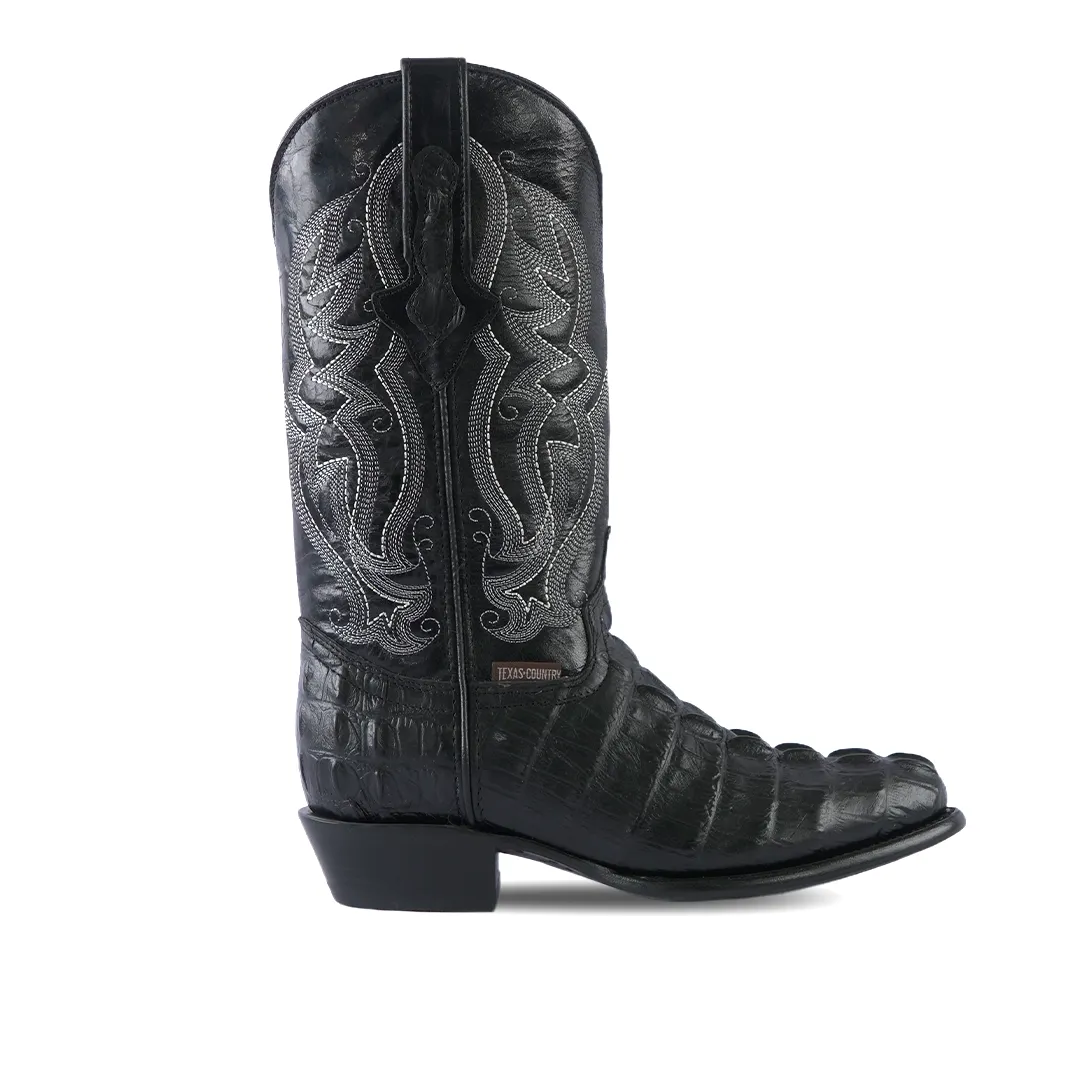 Texas Country Western Boot Cola Black Round Toe E437