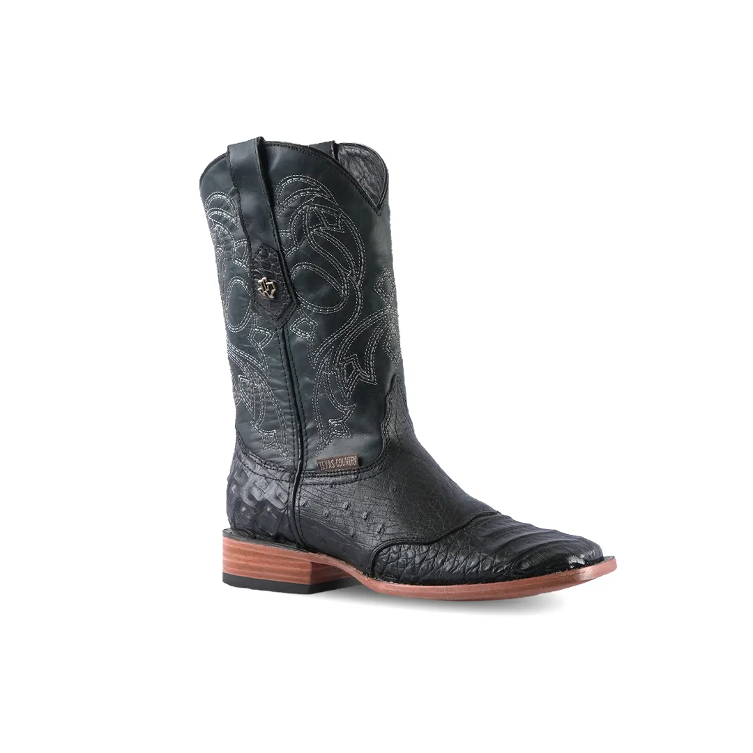 Texas Country Western Boot Nuca Ext Black Square Toe E05