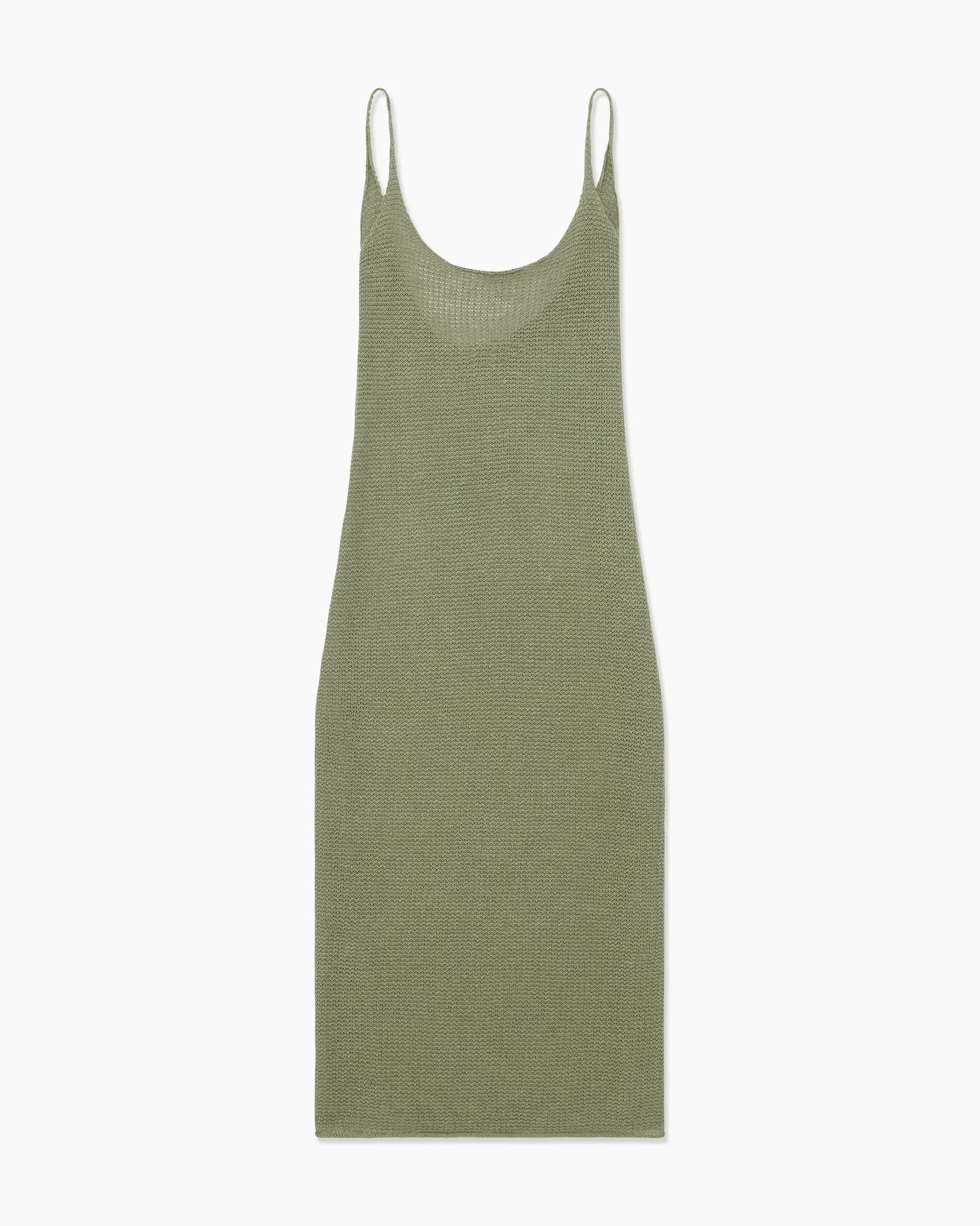 Textured Linen Sweater Scoop Maxi | Sage Green