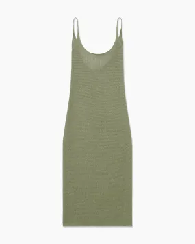 Textured Linen Sweater Scoop Maxi | Sage Green