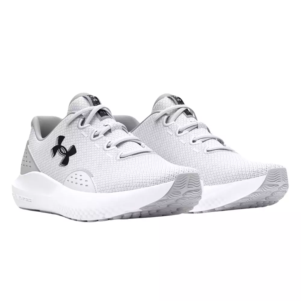 Under Armour Men's UA Charged Surge 4 Running Shoe - White/Halo Gray/Black