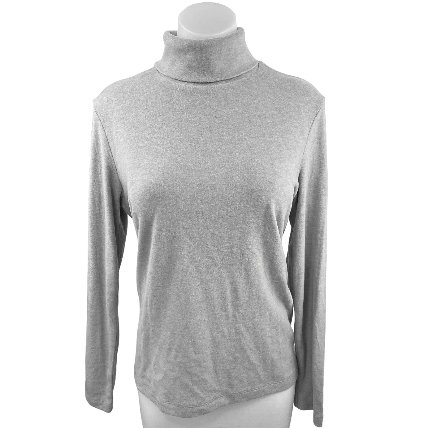 Uniqlo Heattech Gray Ultra Warm Turtleneck Long Sleeve T-Shirt Sweater Top Sz L