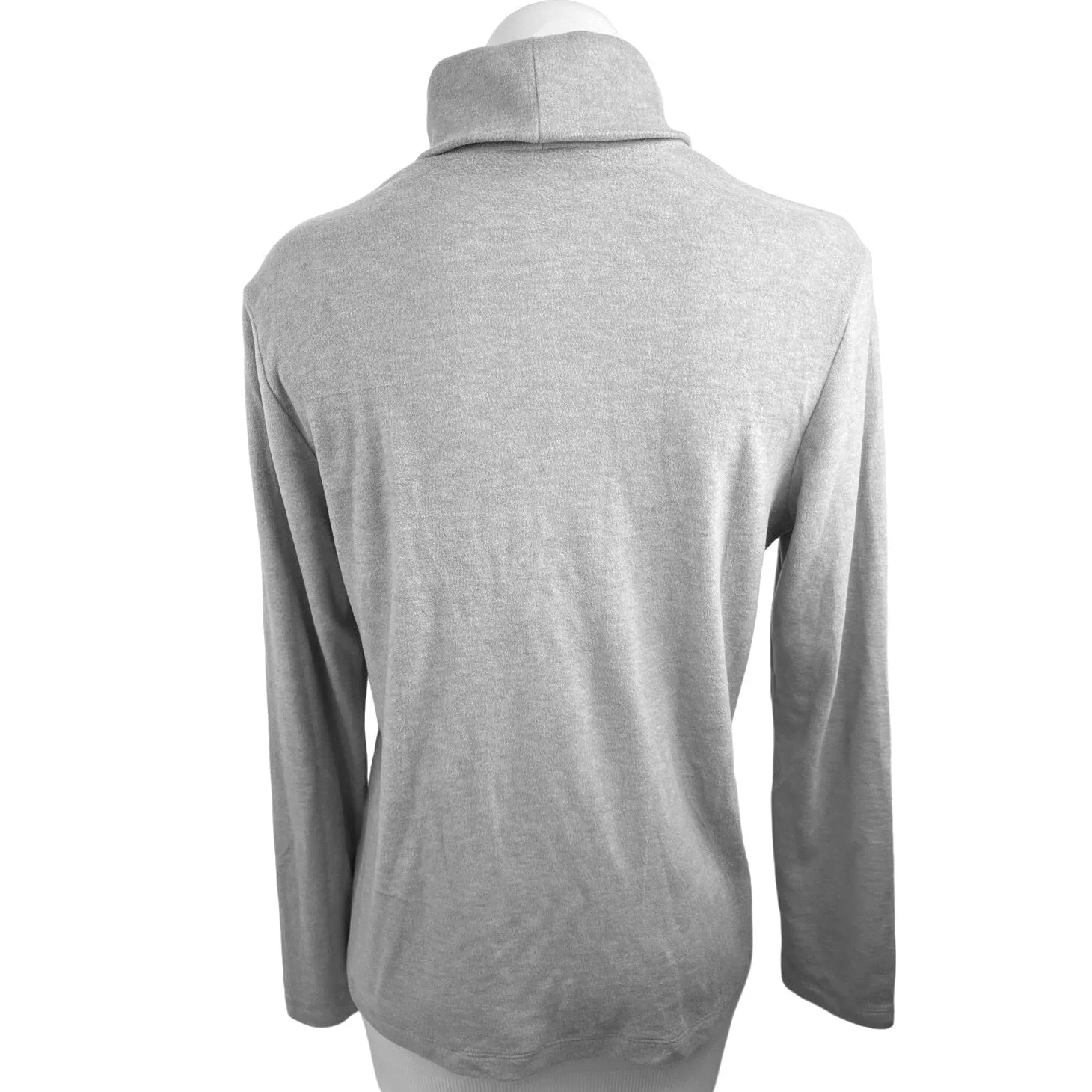 Uniqlo Heattech Gray Ultra Warm Turtleneck Long Sleeve T-Shirt Sweater Top Sz L