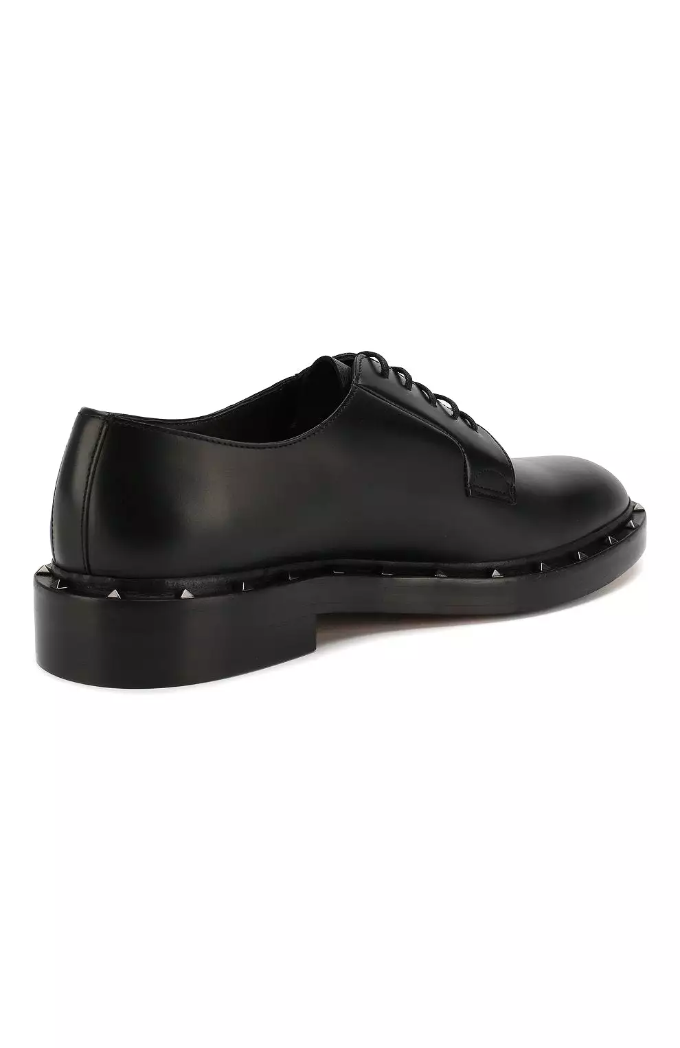 Valentino Garavani Men's Leather Studded Derby Shoes - BLACK