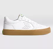 VALLELY Gum White Leather Ice Logo Sneaker Men