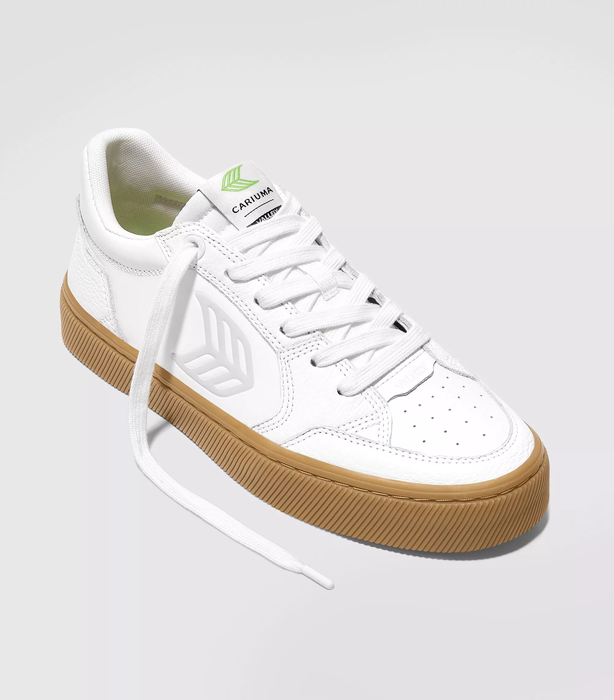 VALLELY Gum White Leather Ice Logo Sneaker Men