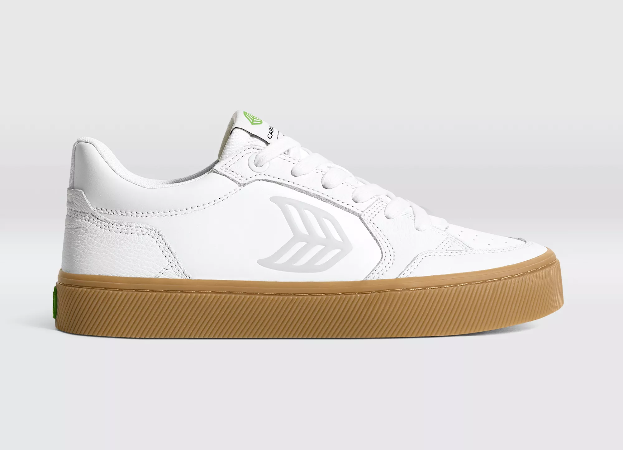 VALLELY Gum White Leather Ice Logo Sneaker Men