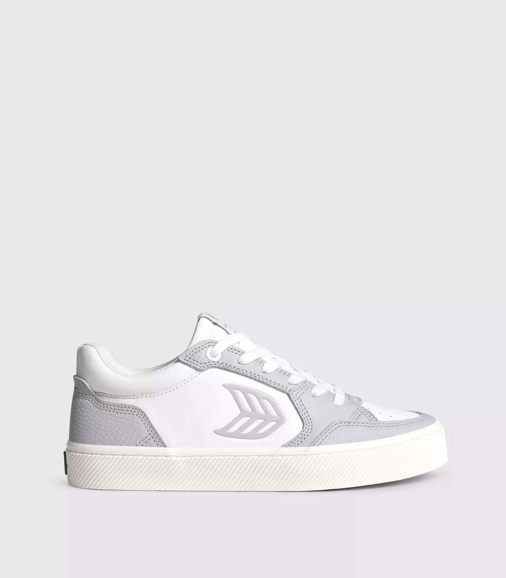 VALLELY White Leather Onyx Grey Accents Sneaker Men