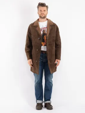 Vintage 70's Men Sheepskin Coat in Brown