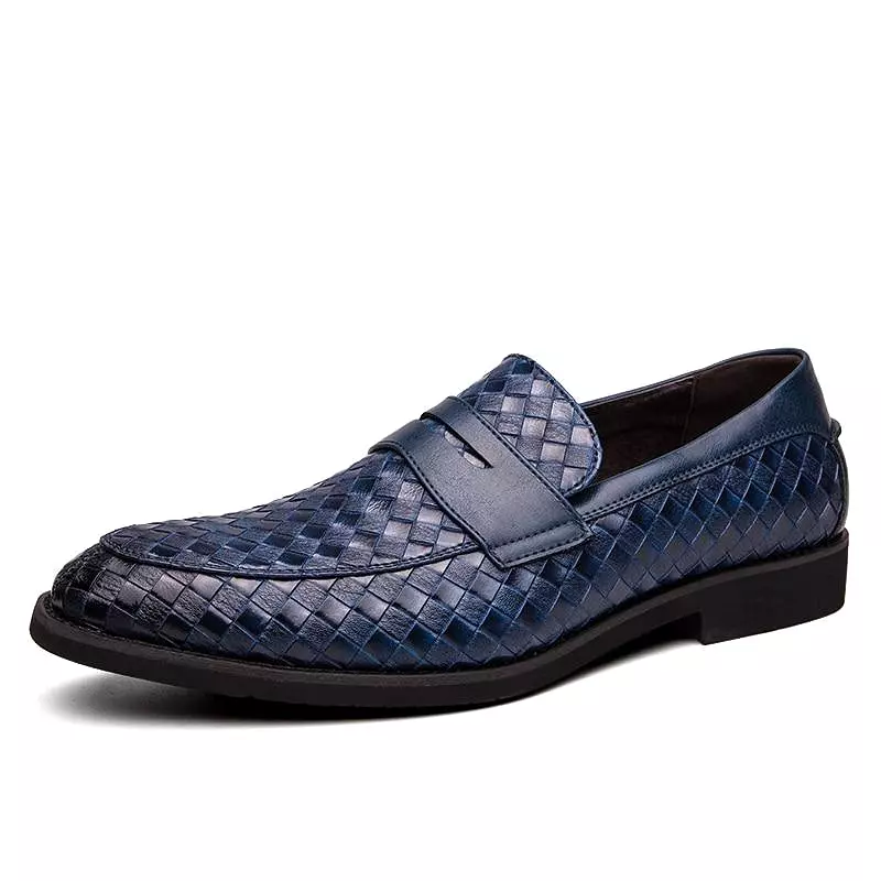 Weaved Penny Loafer Shoes For Men