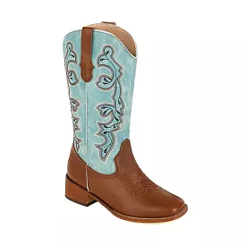 Women's Ethnic Pu Leather Embroidery Block Heel Mid Calf Boots