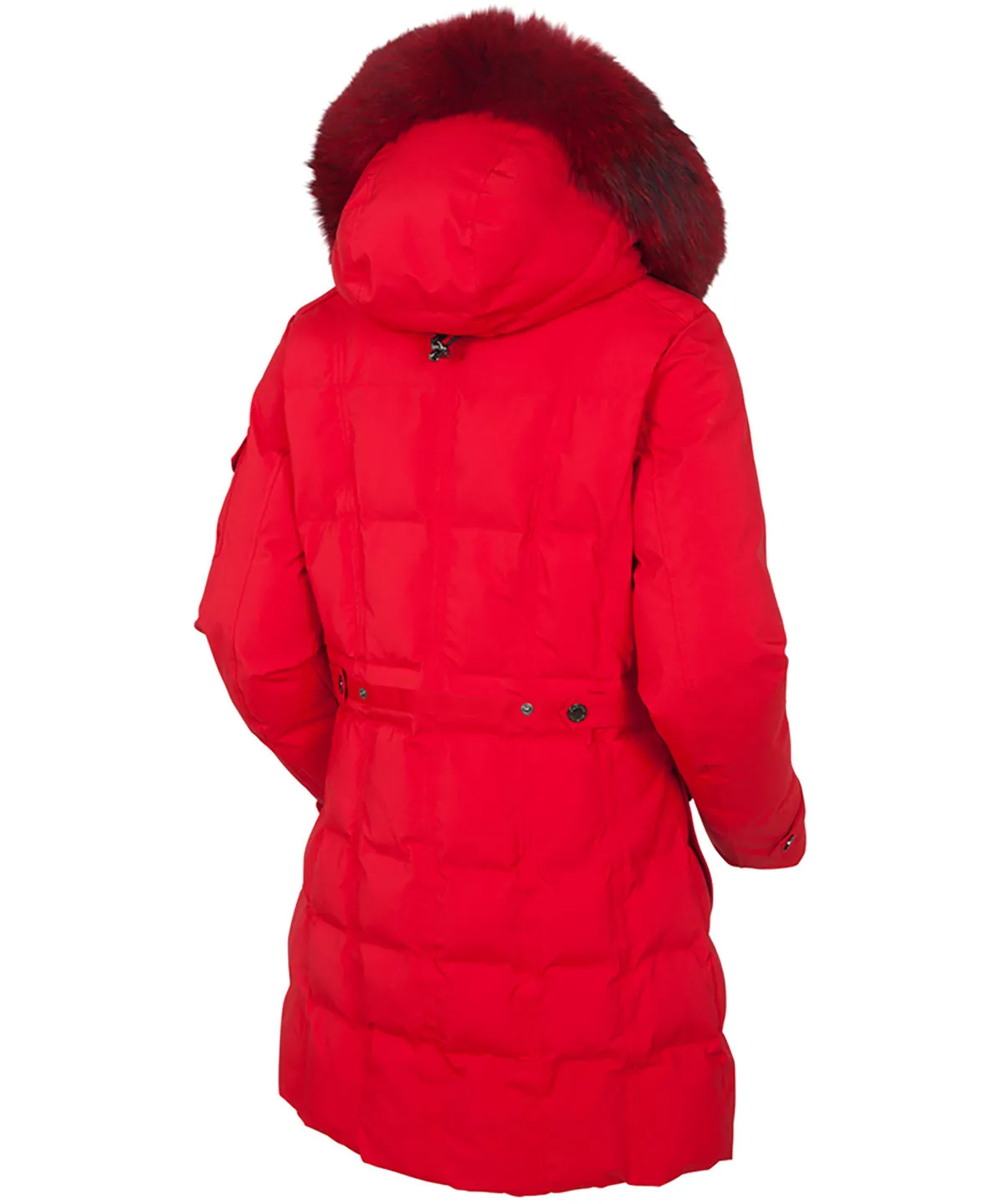 Women's Tanya Quilted 3/4 Coat With Removable Faux Fur Ruff