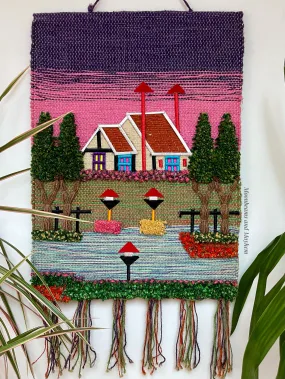 WONDERFUL FOLK ART WALL TAPESTRY